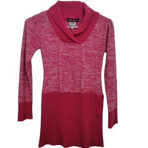 Dollhouse Girls Pink and White long-sleeved Knit dress